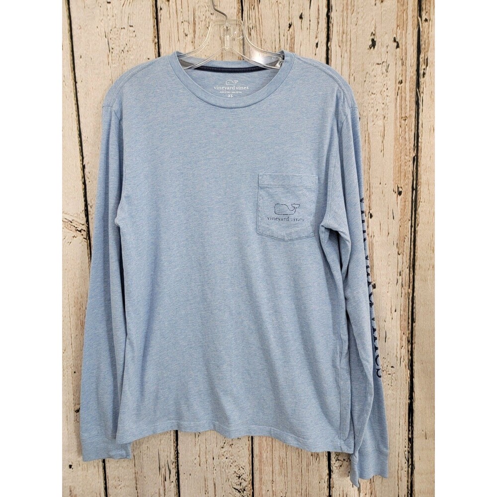 Vineyard Vines Men's Xs Heather Vintage Whale Long Sleeve Pocket‎ Tee top EUC!